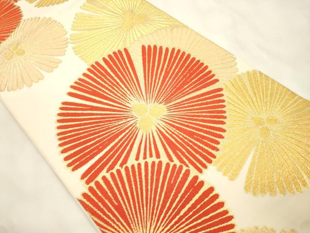 平和屋着物●西陣 川島織物 六通柄 本袋帯 松葉文 金糸 正絹 逸品 CABM0655dy