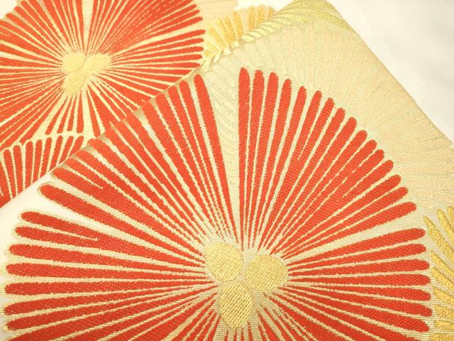 平和屋着物●西陣 川島織物 六通柄 本袋帯 松葉文 金糸 正絹 逸品 CABM0655dy