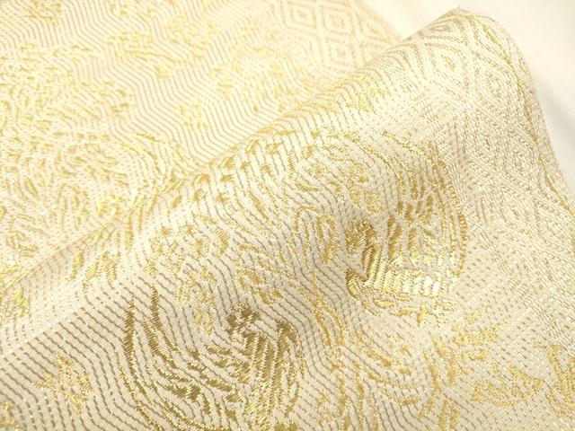 平和屋着物●六通柄袋帯 花鳥文 金糸 正絹 逸品 CABM0657dy