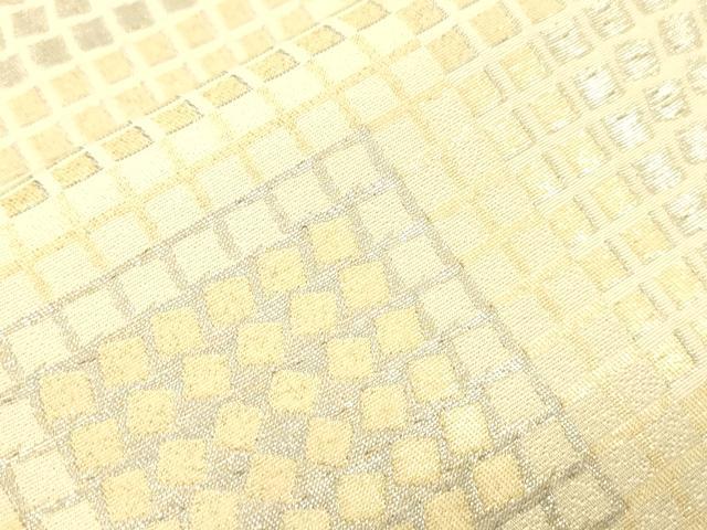 平和屋着物●両面 六通柄袋帯 幾何学文 金銀糸 正絹 逸品 CABM0664dy