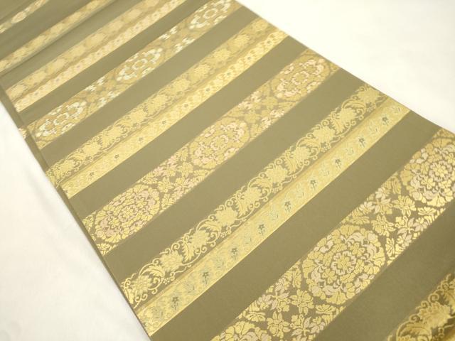 平和屋着物●西陣織 陰山織物謹製 箔屋清兵衛 六通柄袋帯 正倉院名物裂間道 草木染本金箔 正絹 逸品 CABM0672dy