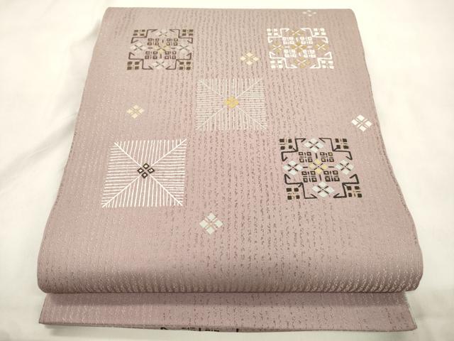 平和屋着物●両面 太鼓柄袋帯 幾何学文 金彩 正絹 逸品 CABM0686dy