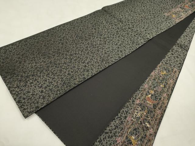 平和屋着物●太鼓柄袋帯 サーカス 黒地 金彩 正絹 逸品 CABM0726dy