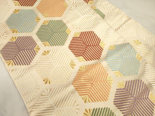 平和屋着物●西陣 川島織物 九寸名古屋帯 松葉文 金糸 正絹 逸品 CABM0732dy