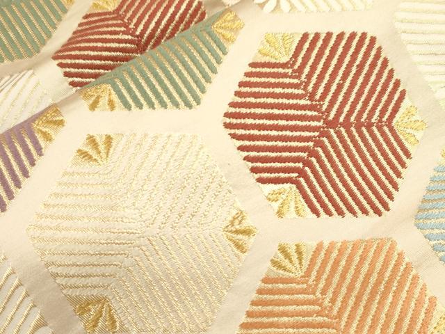 平和屋着物●西陣 川島織物 九寸名古屋帯 松葉文 金糸 正絹 逸品 CABM0732dy