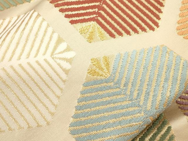 平和屋着物●西陣 川島織物 九寸名古屋帯 松葉文 金糸 正絹 逸品 CABM0732dy