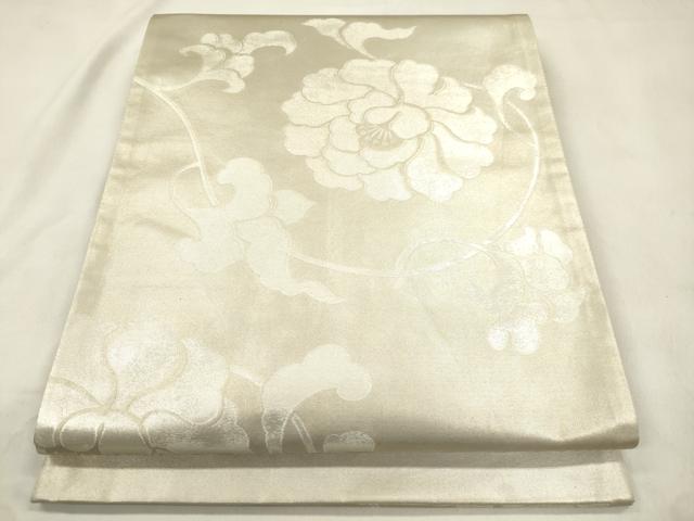 平和屋着物●ジャパンオートクチュール 渡辺雪三郎 六通柄袋帯 草花文 金銀彩 引箔 正絹 逸品 CABM0737dy
