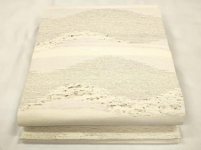 平和屋着物●六通柄袋帯 ぜんまい紬 霞文 正絹 逸品 CABM0738dy
