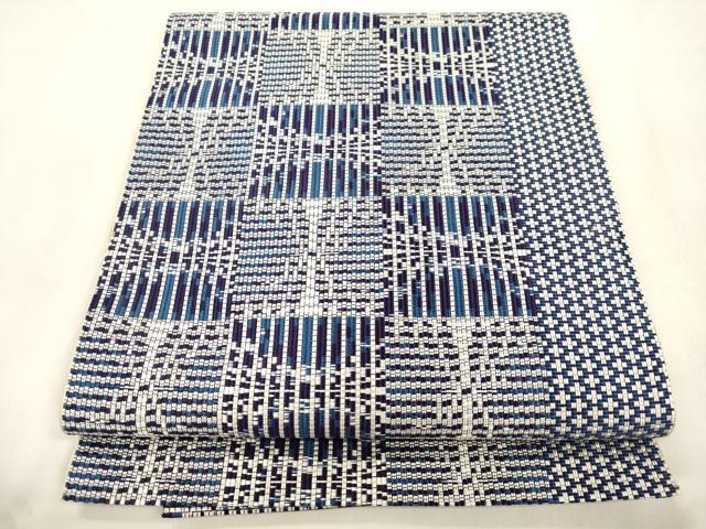 平和屋着物●八寸名古屋帯 幾何学文 正絹 逸品 CABM0745dy