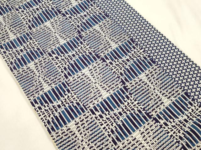 平和屋着物●八寸名古屋帯 幾何学文 正絹 逸品 CABM0745dy