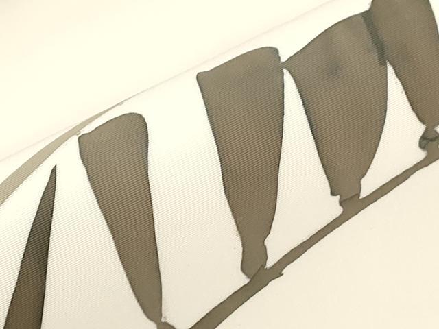 平和屋着物●日展染色作家 高久空木 ろうけつ染 塩瀬 九寸名古屋帯 草花文 正絹 逸品 CABM0749dy