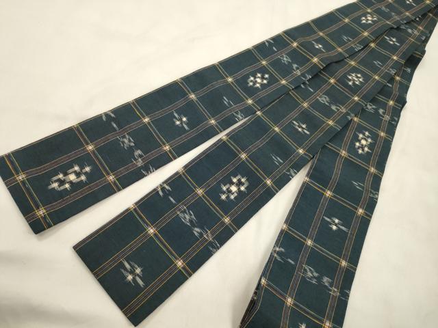 平和屋着物●男性 角帯 琉球絣文様 正絹 逸品 CABM0759dy