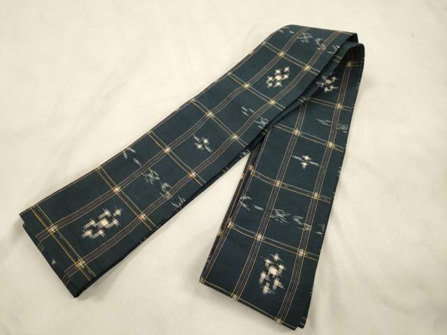 平和屋着物●男性 角帯 琉球絣文様 正絹 逸品 CABM0759dy