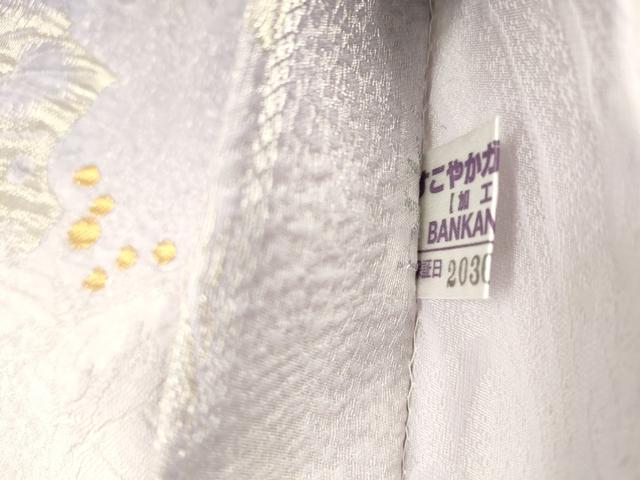 平和屋着物●両面 全通柄袋帯 葡萄蔦の葉文 銀通し地 正絹 逸品 CABM0791dy