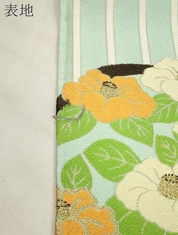 平和屋着物●六通柄袋帯 松田忍 雪輪草花丸文 金糸 正絹 逸品 CABM0795dy