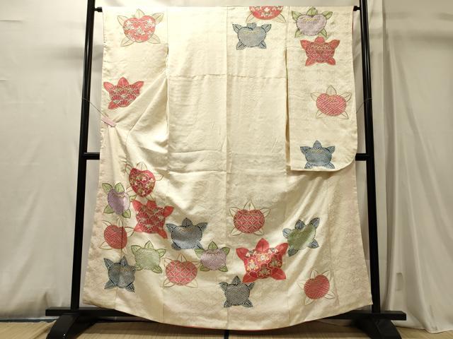 平和屋着物■豪華振袖 刺繍 吉祥花文 金銀糸 正絹 逸品 CABM0804oy
