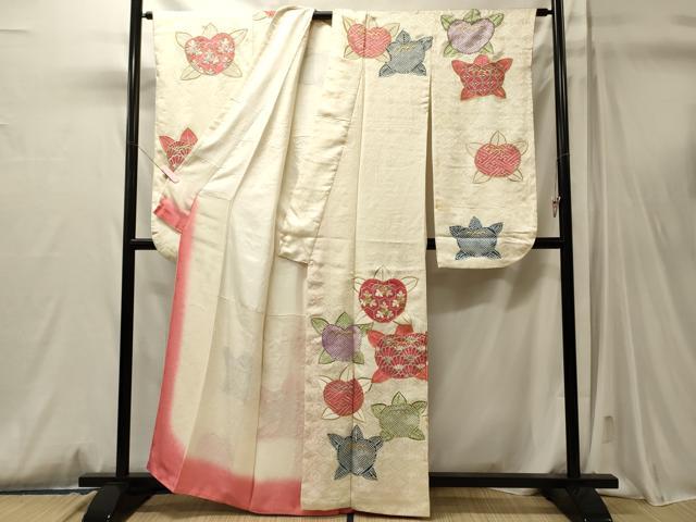 平和屋着物■豪華振袖 刺繍 吉祥花文 金銀糸 正絹 逸品 CABM0804oy