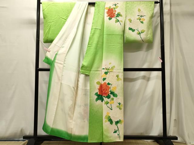 平和屋着物■訪問着 枝花文 暈し染め 金彩 正絹 逸品 CABM0805oy