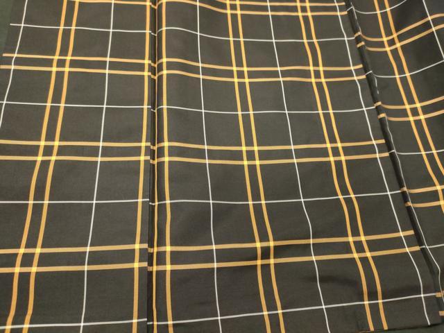 平和屋着物■本場縞大島紬 格子柄 正絹 逸品 CABM0811oy