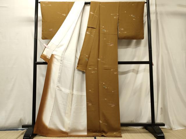 平和屋着物■上質な小紋 櫛 簪 金彩 正絹 逸品 CABM0815oy