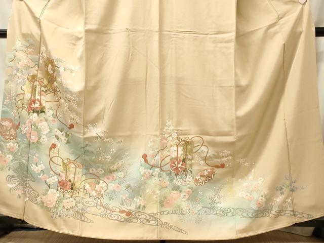 平和屋着物■豪華色留袖 駒刺繍 貝桶花松文 暈し染め 金彩 正絹 逸品 CABM0821oy