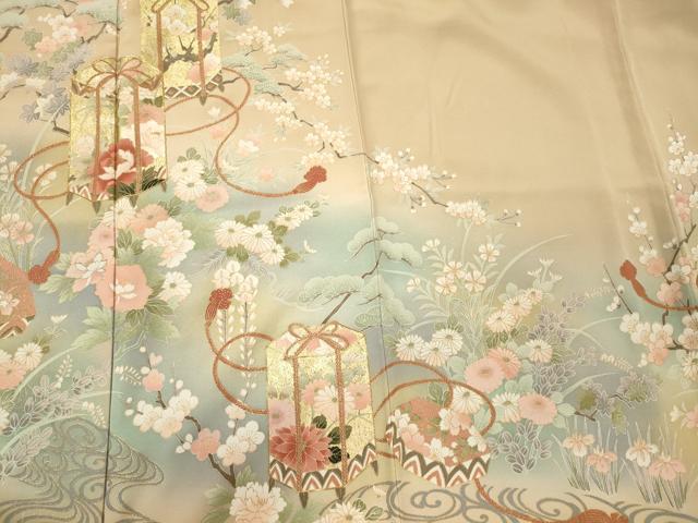 平和屋着物■豪華色留袖 駒刺繍 貝桶花松文 暈し染め 金彩 正絹 逸品 CABM0821oy