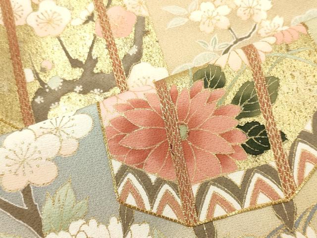 平和屋着物■豪華色留袖 駒刺繍 貝桶花松文 暈し染め 金彩 正絹 逸品 CABM0821oy