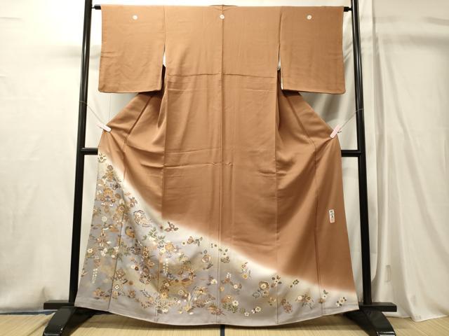平和屋着物■豪華色留袖 作家物 飛鶴花文 暈し染め 金彩 正絹 逸品 CABM0825oy