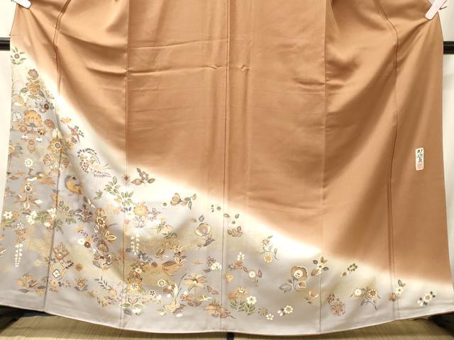 平和屋着物■豪華色留袖 作家物 飛鶴花文 暈し染め 金彩 正絹 逸品 CABM0825oy