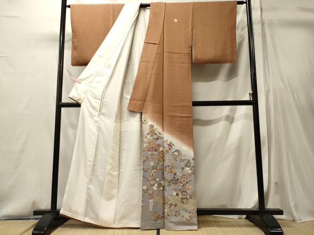 平和屋着物■豪華色留袖 作家物 飛鶴花文 暈し染め 金彩 正絹 逸品 CABM0825oy