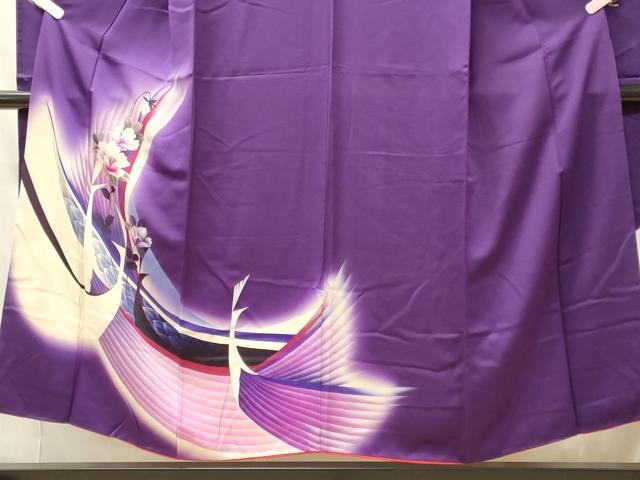 平和屋着物■豪華振袖 孔雀花文 暈し染め 正絹 逸品 CABM0828oy