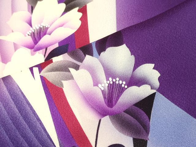平和屋着物■豪華振袖 孔雀花文 暈し染め 正絹 逸品 CABM0828oy