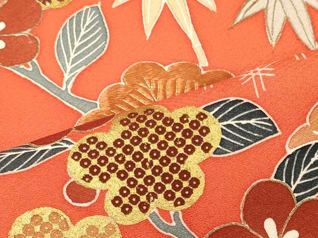 平和屋着物■訪問着 刺繍 松竹梅 暈し染め 金彩 正絹 逸品 CABM0829oy