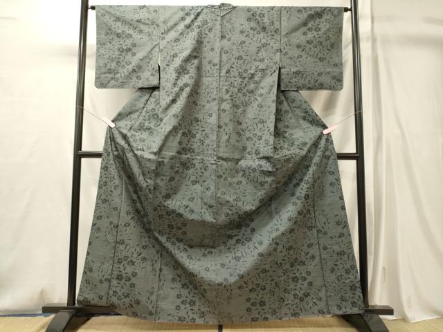 平和屋着物■本場大島紬 7マルキ 草花文 正絹 逸品 CABM0838oy