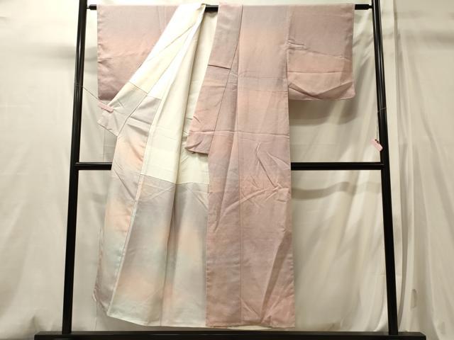 平和屋着物■上質な小紋 流線文 暈し染め 鬼しぼ縮緬 正絹 逸品 未使用 CABM0840oy