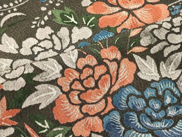平和屋着物■上質な小紋 草花文 暈し染め 鬼しぼ縮緬 正絹 逸品 CABM0841oy