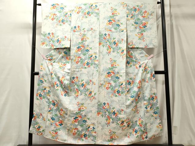 平和屋着物■上質な小紋 枝花文 暈し染め 金彩 正絹 逸品 CABM0907oy
