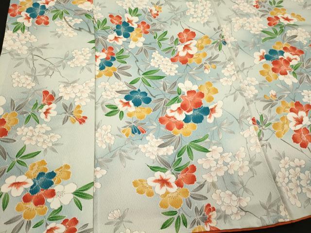 平和屋着物■上質な小紋 枝花文 暈し染め 金彩 正絹 逸品 CABM0907oy