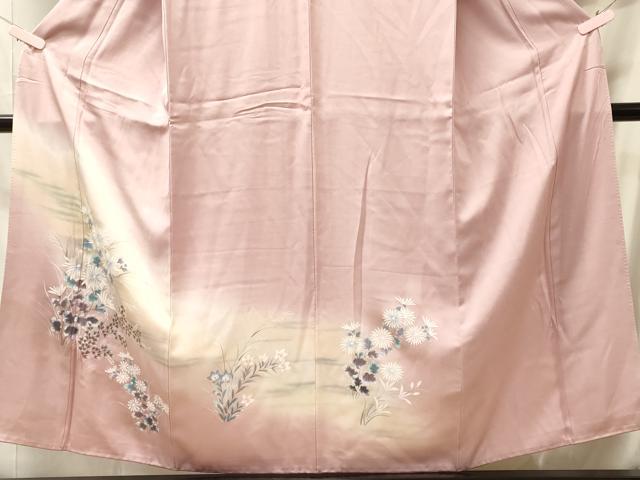 平和屋着物■訪問着 手描き 草花文 暈し染め 金彩 正絹 逸品 CABM0910oy