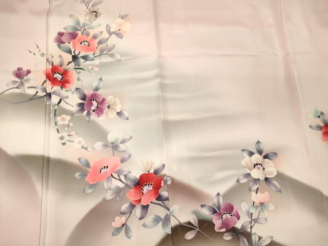 平和屋着物■訪問着 手描き 遠山枝花文 暈し染め 正絹 逸品 CABM0913oy