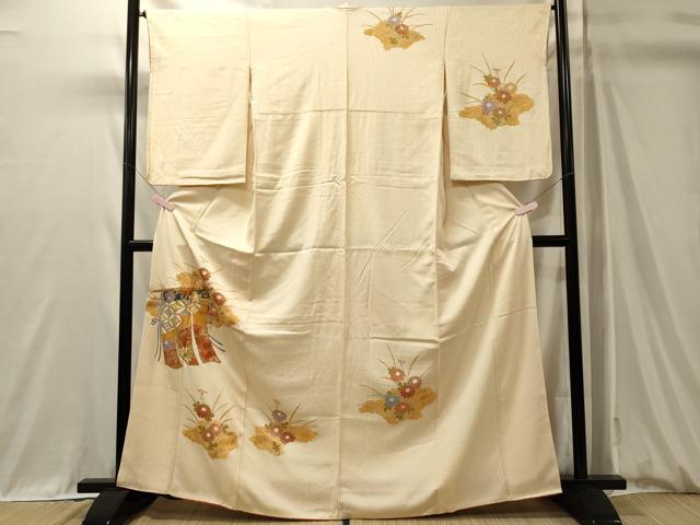 平和屋着物■訪問着 駒刺繍 几帳花文 金彩 正絹 逸品 CABM0916oy