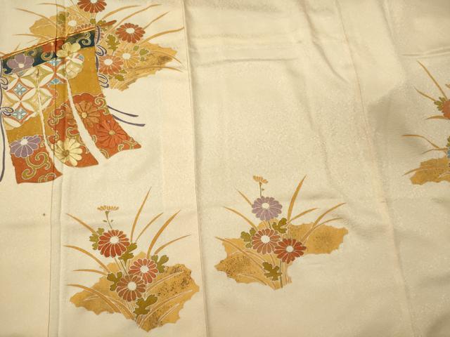 平和屋着物■訪問着 駒刺繍 几帳花文 金彩 正絹 逸品 CABM0916oy