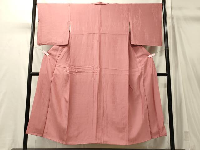 平和屋着物■上質な色無地 樹林地紋 桃色 正絹 逸品 CABM0933oy