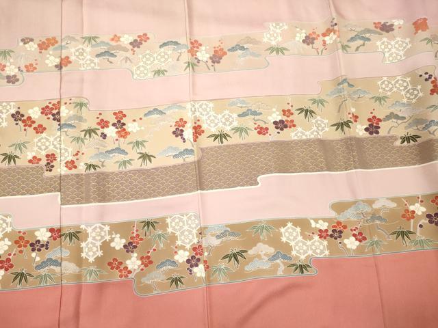 平和屋着物■訪問着 刺繍 松竹梅 金彩 正絹 逸品 未使用 CABM0939oy