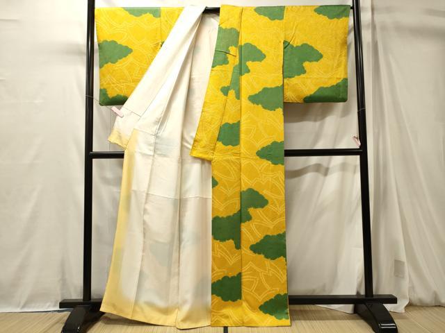 平和屋着物■上質な小紋 絞り 雲取り文 正絹 逸品 CABM0990oy