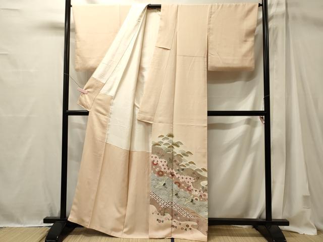 平和屋着物■豪華色留袖 道長飛鶴花松文 金彩 正絹 逸品 CABM1040oy