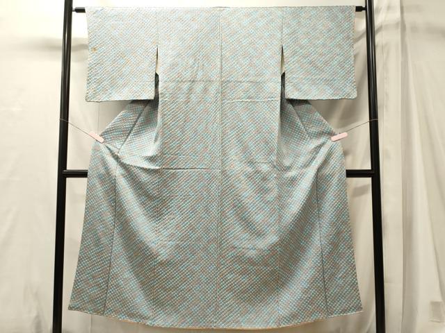 平和屋着物■上質な小紋 総絞り 霞文 正絹 逸品 CABM1044oy