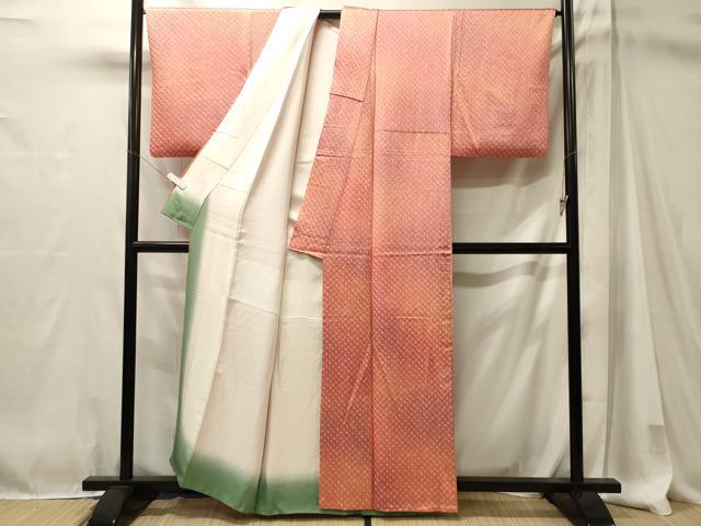 平和屋着物■上質な小紋 総絞り 霞文 暈し染め 正絹 逸品 CABM1045oy