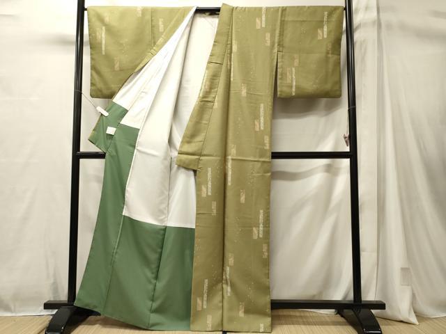 平和屋着物■上質な小紋 短冊枝葉文 正絹 逸品 CABM1060oy