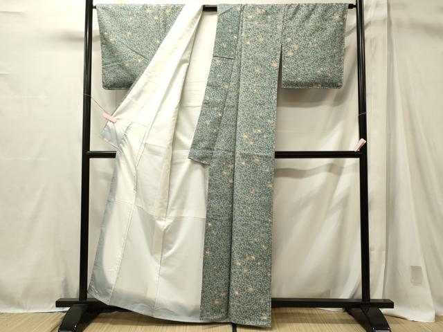 平和屋着物■上質な小紋 更紗花文 洗える着物 未使用 CABM1070oy